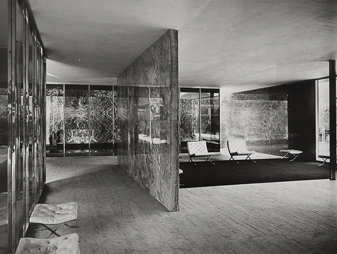 The Barcelona Pavilion by Mies van der Rohe. Courtesy of MoMA