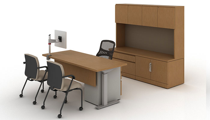 Reff Profiles 1: Private office with Tone Height-Adjustable Desk, Generation by Knoll Task Chair and EWC Pro Side Chairs