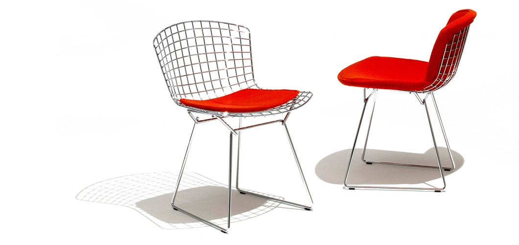 bertoia side chair with back pad & seat cushion