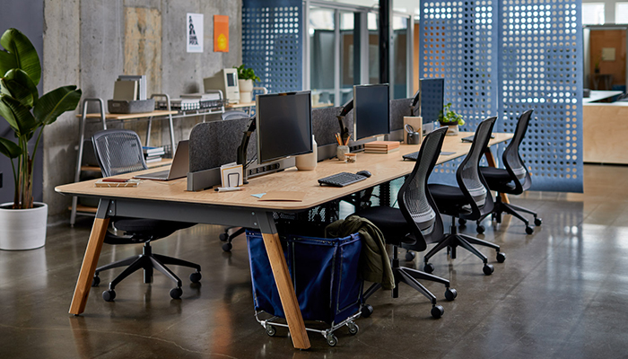 Rockwell Unscripted Rockwell Unscripted Sawhorse Workbench and ReGeneration by Knoll® Task Chairs